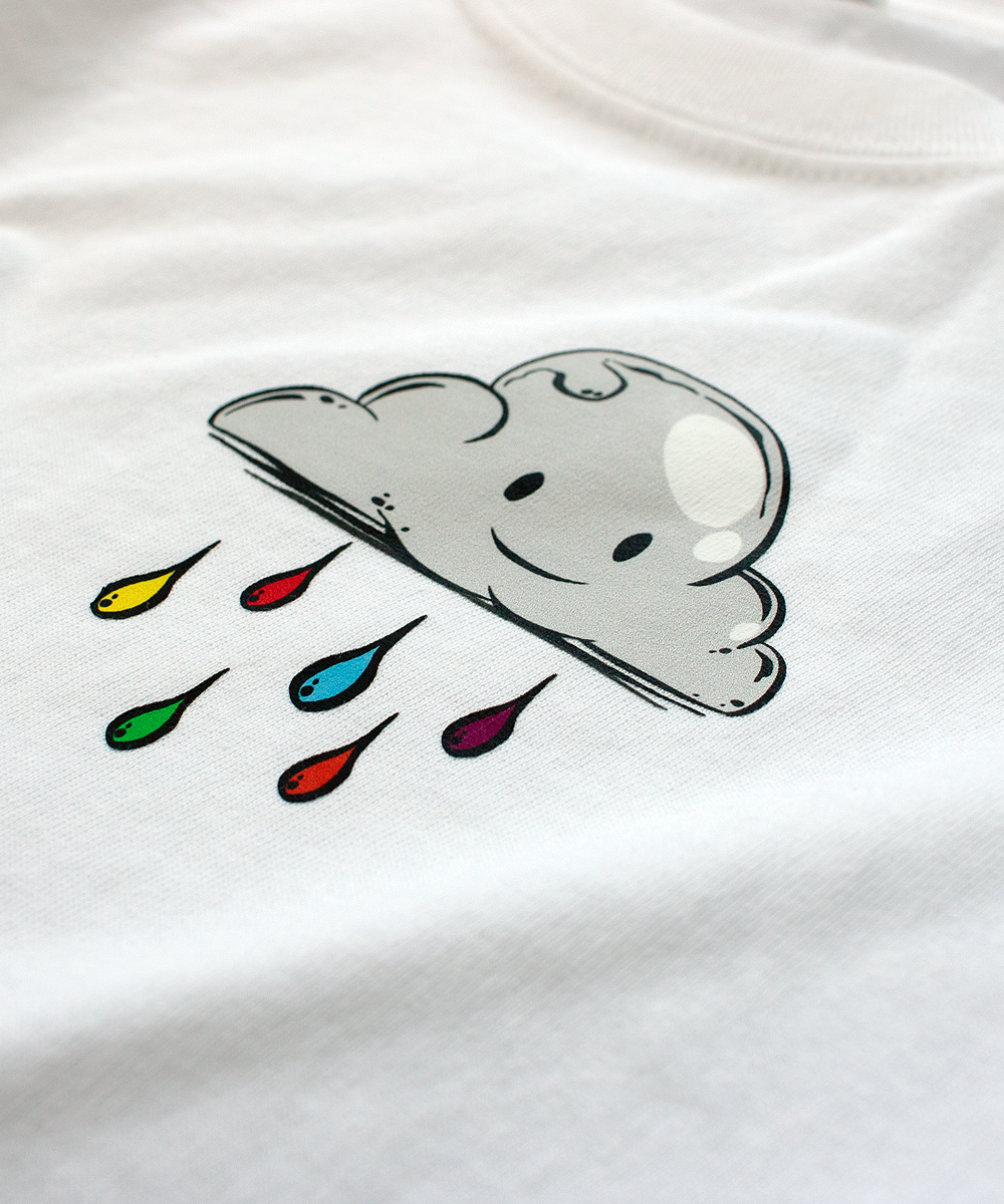 rainbow rain - white t-shirt