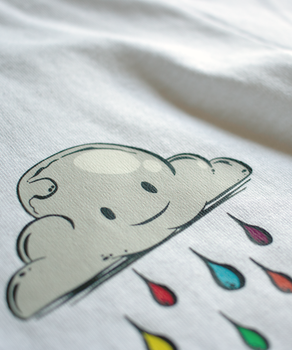 rainbow rain // 000 // white t-shirt