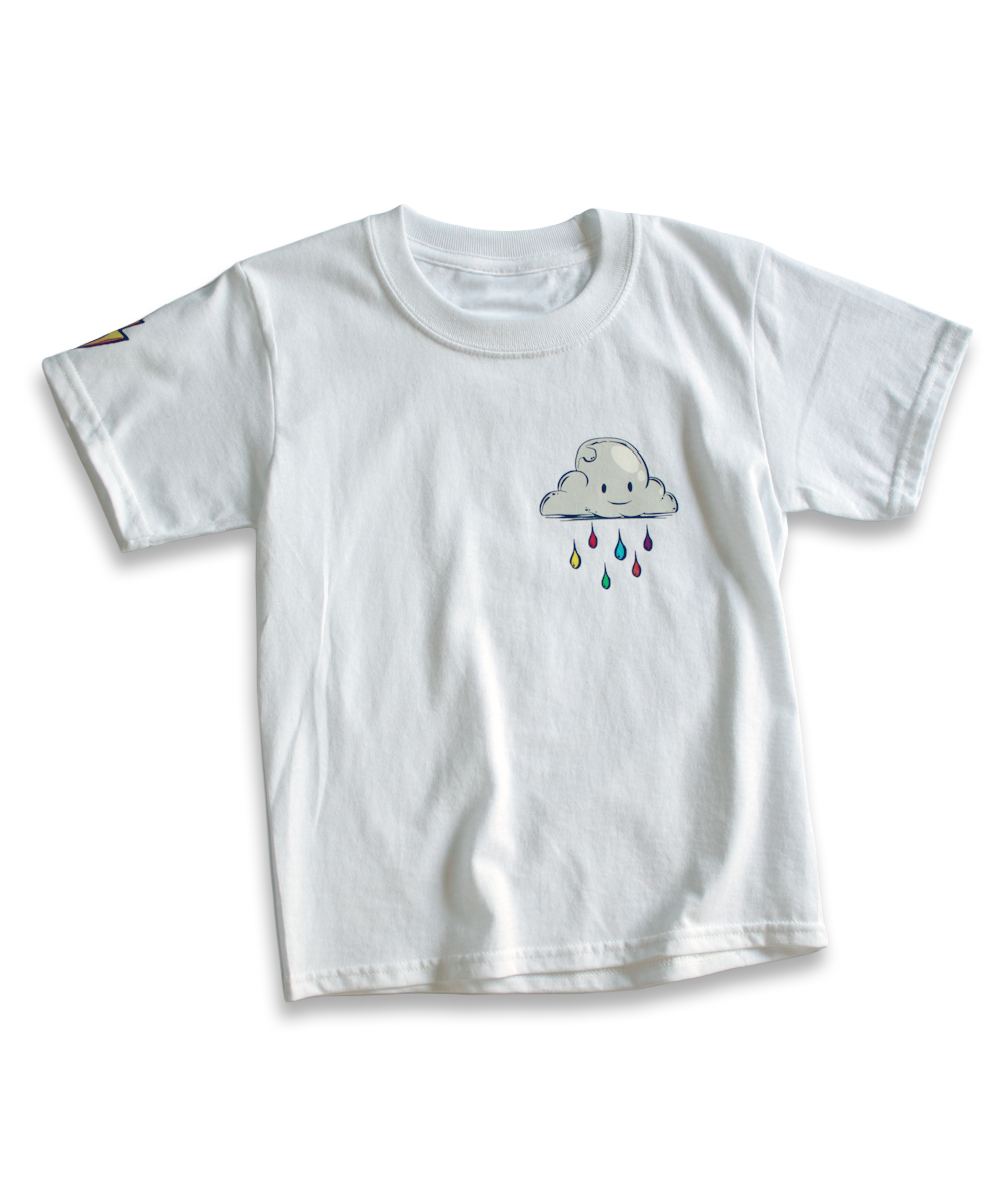 rainbow rain // 000 // white t-shirt