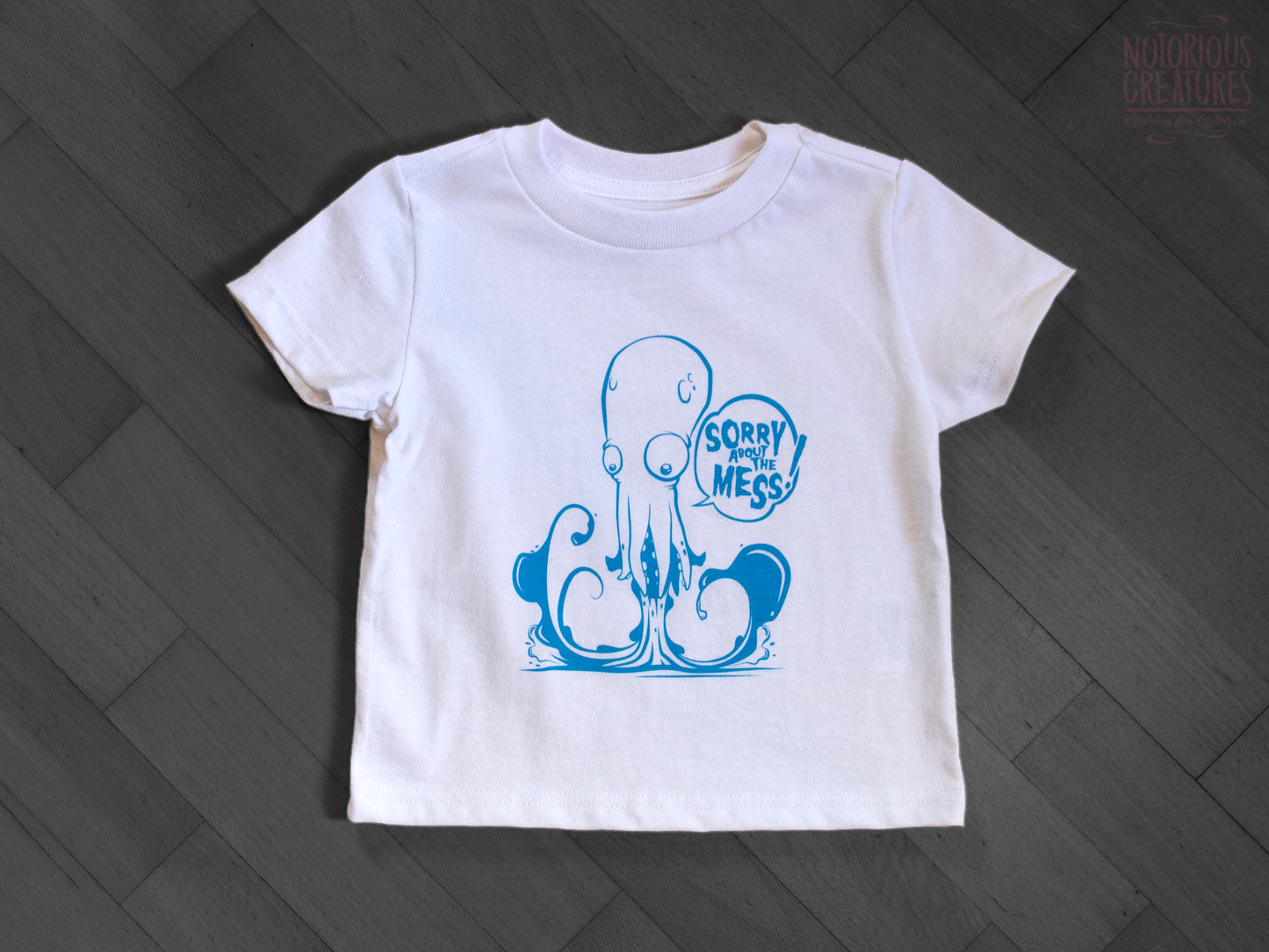 "INK BUTT" - Blue | White Cotton | Toddler Tee