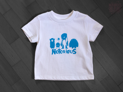 "THE USUAL SUSPECTS" - Blue | White Cotton | Toddler Tee